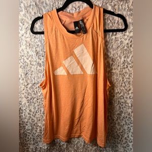 Peach colored adidas tank size large